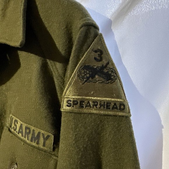 Vintage US Army Wool Field Shirt OG-108 3rd Armored Div SZ Med - Picture 4 of 5